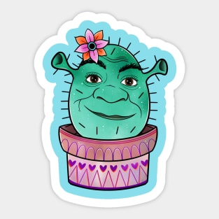 Funny ogre cactus Sticker